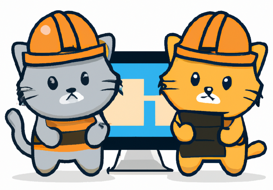 Cute Cat Construction Morkers